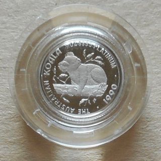 1990 Australia $5 Koala - 1/20 Oz.  9995 Platinum - In Capsule photo