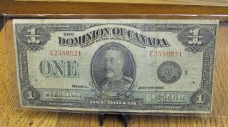 1923 Dominion Of Canada $1 Bank Note Campbell Clark Black Seal photo