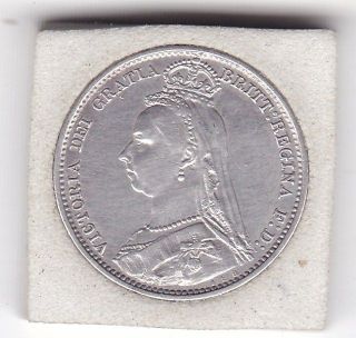1891 Queen Victoria Sixpence (6d) Sterling Silver British Coin photo