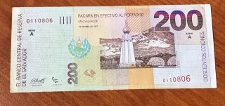 El Salvador Banknote 200 Colones 1997 - Serie 