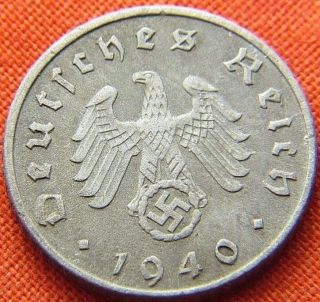 Ww2 German 1940 - A 5 Rp Reichspfennig 3rd Reich Zinc Nazi Coin (rl 1515) photo
