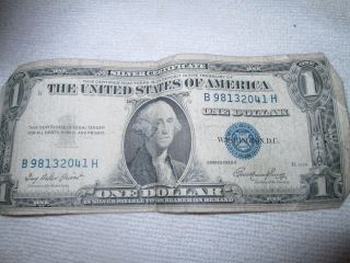 Vintage $1 1935e Silver Certificate One Dollars Old Money Washington photo