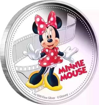 Minnie Mouse 2017 - D Isney Mickey & Friends 1 Oz Silver Coin 037 photo