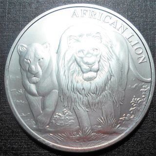 . 999 Silver 2016 1 Oz Republic Congo 5000 Franc African Lion Bu Low Minatge photo