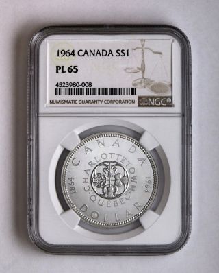 1964 S$1 Canada Silver Dollar Ngc Pl 65 photo