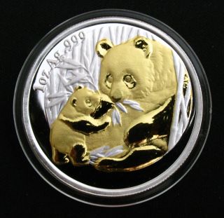 2005 Chinese Giant Panda China Gold Silver Bi - Metallic Commemorative Coin photo