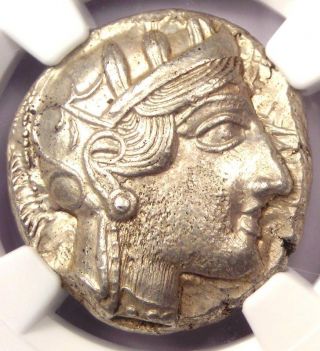 Ancient Athens Greece Athena Owl Tetradrachm Coin (440 - 404 Bc) - Ngc Choice Au photo