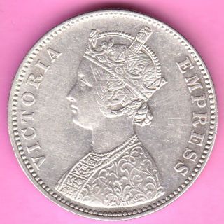 British India - 1882 - Dot Variety - One Rupee - Victoria Queen - Silver Coin - 12 photo