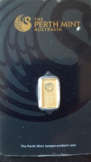 1 Gram Gold Bar - Perth - 99.  99 Fine In Assay photo