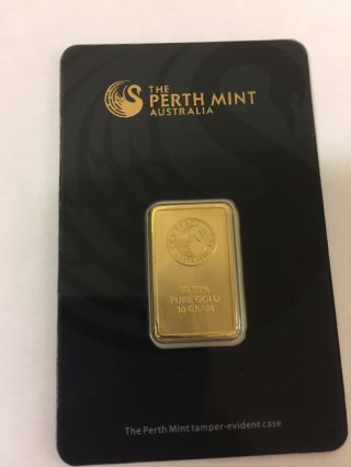 Perth 10 Gram.  9999 Gold Bar With Assay Certificate photo