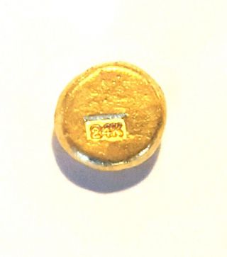2.  5 Gram.  999 Fine 24k Gold Round - Hand Poured - Hand Stamped - Grimm Metals photo
