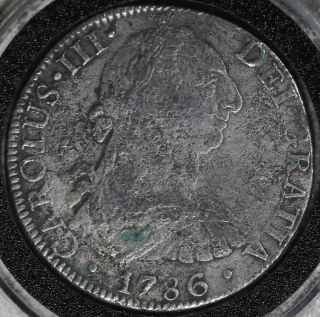 1786 Mexico 8 Reales Silver Coin - Appears To Be Shipwreck Coin But No Papers photo