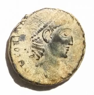 Ancient Roman Empire Bronze Coin Constantius Ii 337ad - 361ad Wreath photo