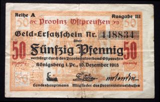 KÖnigsberg (east Prussia) 1918 50pf Circulating Notgeld Today Kaliningrad Russia photo