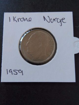 1 Krone 1959 Norway photo