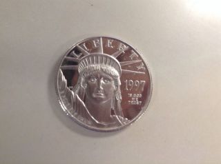 1997 W Proof Platinum Eagle $50 1/2 Oz Bullion.  Scratched Coin photo