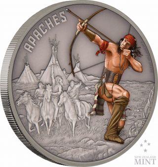 2017 Niue - Warriors Of History - Apaches 1 Oz Coin photo