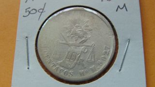 Mexico 50 Centavos,  1872 Mo M Silver Coin photo