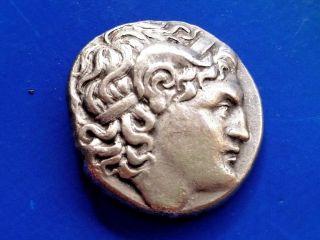 45.  Lysimachos,  The King Of Thrace,  Greek Silver Coin,  Tetradrachm 17,  18g;26,  6mm photo