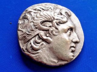 43.  Lysimachos,  The King Of Thrace,  Greek Silver Coin,  Tetradrachm; 17,  23g; 28mm photo