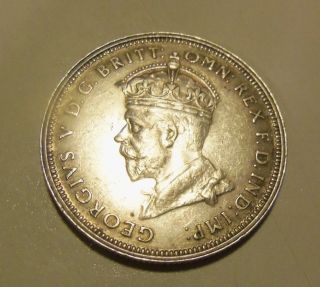 1927 Australian Florin Full Crown With 8 Pearls In Near Uncirculated photo