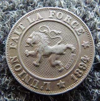 Belgium 1894 10 Cent Very Fine Km - 42 Great Coin photo