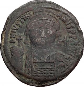 Justinian I The Great 527ad Follis Large Authentic Ancient Byzantine Coin I57955 photo