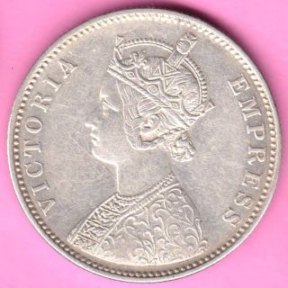 British India - 1880 - Dot Variety - One Rupee - Victoria Queen - Silver Coin - 18 photo