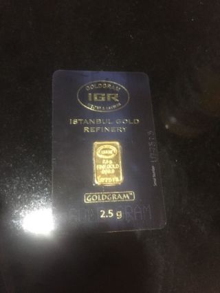 2.  5 Gram Gold Istanbul Bar 999.  9 Fine Gold U77513 photo