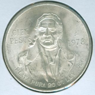 1978 Silver Mexico Cien - 100 Pesos (1721264) photo