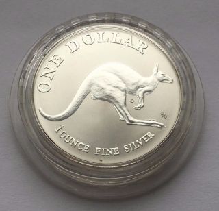 1993 Australian One Oz 999 Silver Kangaroo One Dollar Coin photo