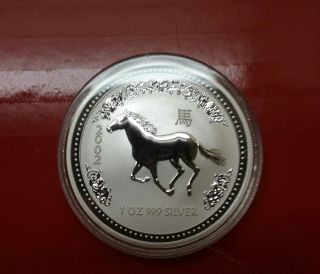 2002 Australia One Ounce Silver Year Of The Horse Coin (bu) photo