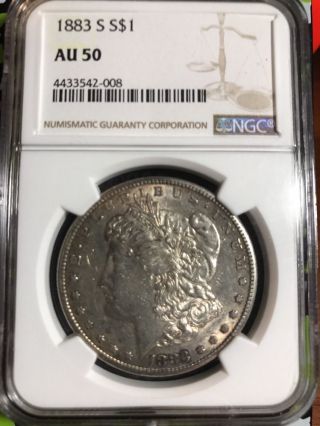 1883 - S Morgan Silver Dollar $1 Ngc Au - 50 Key Date photo