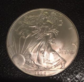 1996 American Silver Eagle 1 Oz One Dollar Coin Better Year Eagle photo
