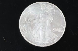 1999 Silver American Eagle 1 Oz Bullion Coin $1 Fine Silver 999 E308 photo