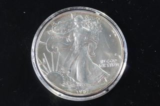 1987 Silver American Eagle 1 Oz Bullion Coin $1 Fine Silver 999 E304 photo