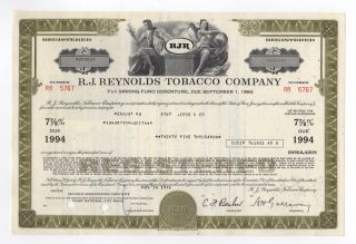 R.  J.  Reynolds Tobacco Company Bond photo