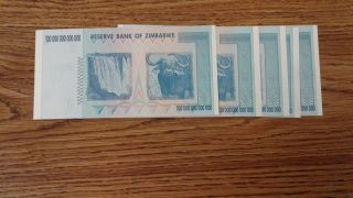 Bank Of Zimbabwe 100 Trillion Dollar Authentic Banknote photo