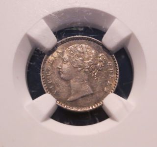 1841 British East India Company 2 Annas,  Ngc Ms 62 Unc,  Better Date photo