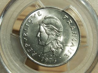 Rare Hebrides (vanuatu) 1973 20 Francs Pcgs Ms 66 Oceania Nickel Coin photo