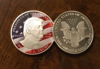 Donald Trump Silver Eagle Coin Make America Great Again 45th President D03 photo