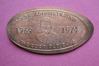 Richard Nixon Administration Elongated Penny Usa Cent 1969 1974 Souvenir Coin photo