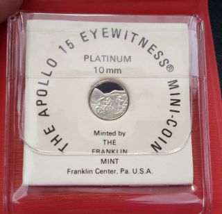 Apollo 15 Eyewitness 1.  2 Gram Platinum Mini Coin Franklin 1971 photo