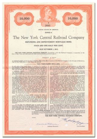 York Central Railroad Company Bond Certificate photo