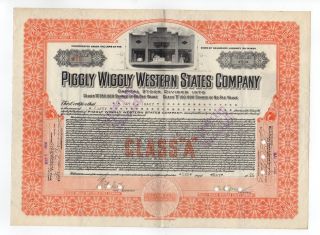 Piggly Wiggly Western States Company Stock Certificate photo