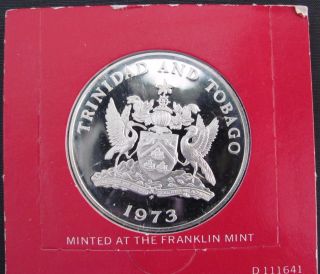 Trinidad And Tobago: 1973 Fm Proof Sterling Silver Five Dollars photo
