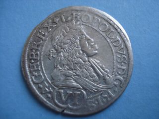 1676 Hungary Pressburg Leopold I Silver 6 Vi Kreuzer Coin photo