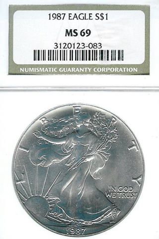 1987 American Silver Eagle : Ngc Ms69 photo