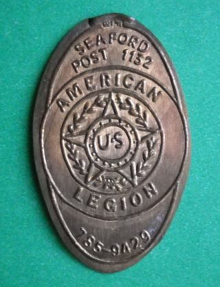 American Legion Elongated Penny Ny Usa Cent Seaford Post 1132 Souvenir Coin photo