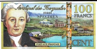 Kerguelen Islands - 100 Francs - Specimen Note - 2010 Issue Polymer Note photo